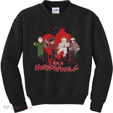 I Am A Horroraholic Funny Halloween Kids Sweatshirt