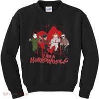 I Am A Horroraholic Funny Halloween Kids Sweatshirt thumb 0