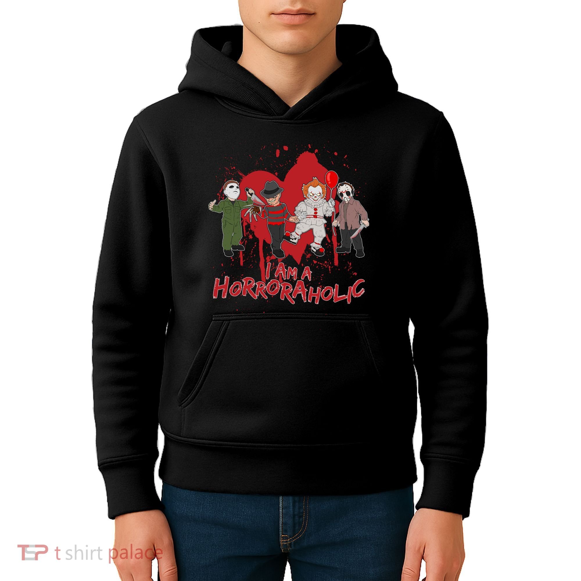 I Am A Horroraholic Funny Halloween Kids Hoodie