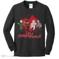 I Am A Horroraholic Funny Halloween Kids Long Sleeve Shirt thumb 0