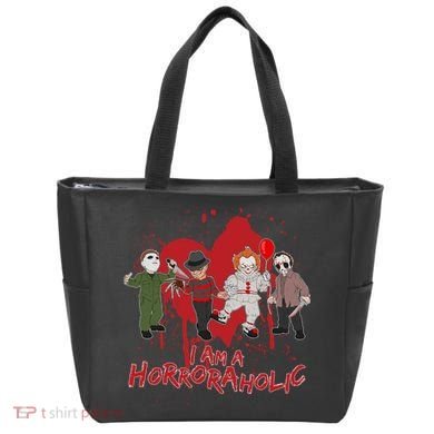 I Am A Horroraholic Funny Halloween Tote Bag