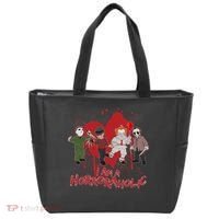 I Am A Horroraholic Funny Halloween Tote Bag thumb 0