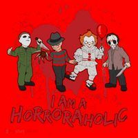 I Am A Horroraholic Funny Halloween Santa Hat thumb 1