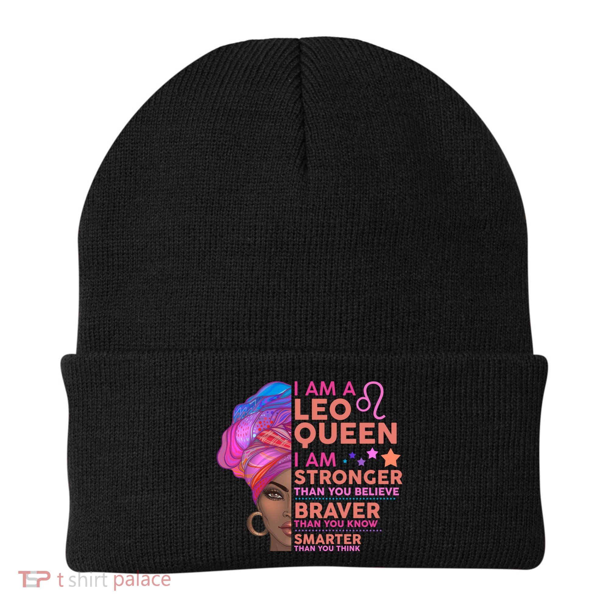 I Am A Leo Queen I Am Stronger Than You Believe Zodiac Beanie