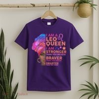 I Am A Leo Queen I Am Stronger Than You Believe Zodiac T-Shirt thumb 2