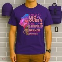 I Am A Leo Queen I Am Stronger Than You Believe Zodiac T-Shirt thumb 6