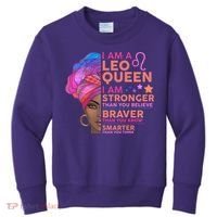 I Am A Leo Queen I Am Stronger Than You Believe Zodiac Kids Sweatshirt thumb 0
