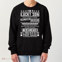 I Am A Lucky Son Funny Awesome Mom Women's Sweatshirt thumb 0