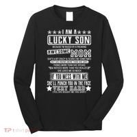 I Am A Lucky Son Funny Awesome Mom Long Sleeve Shirt thumb 0