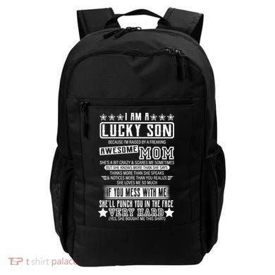 I Am A Lucky Son Funny Awesome Mom Backpack