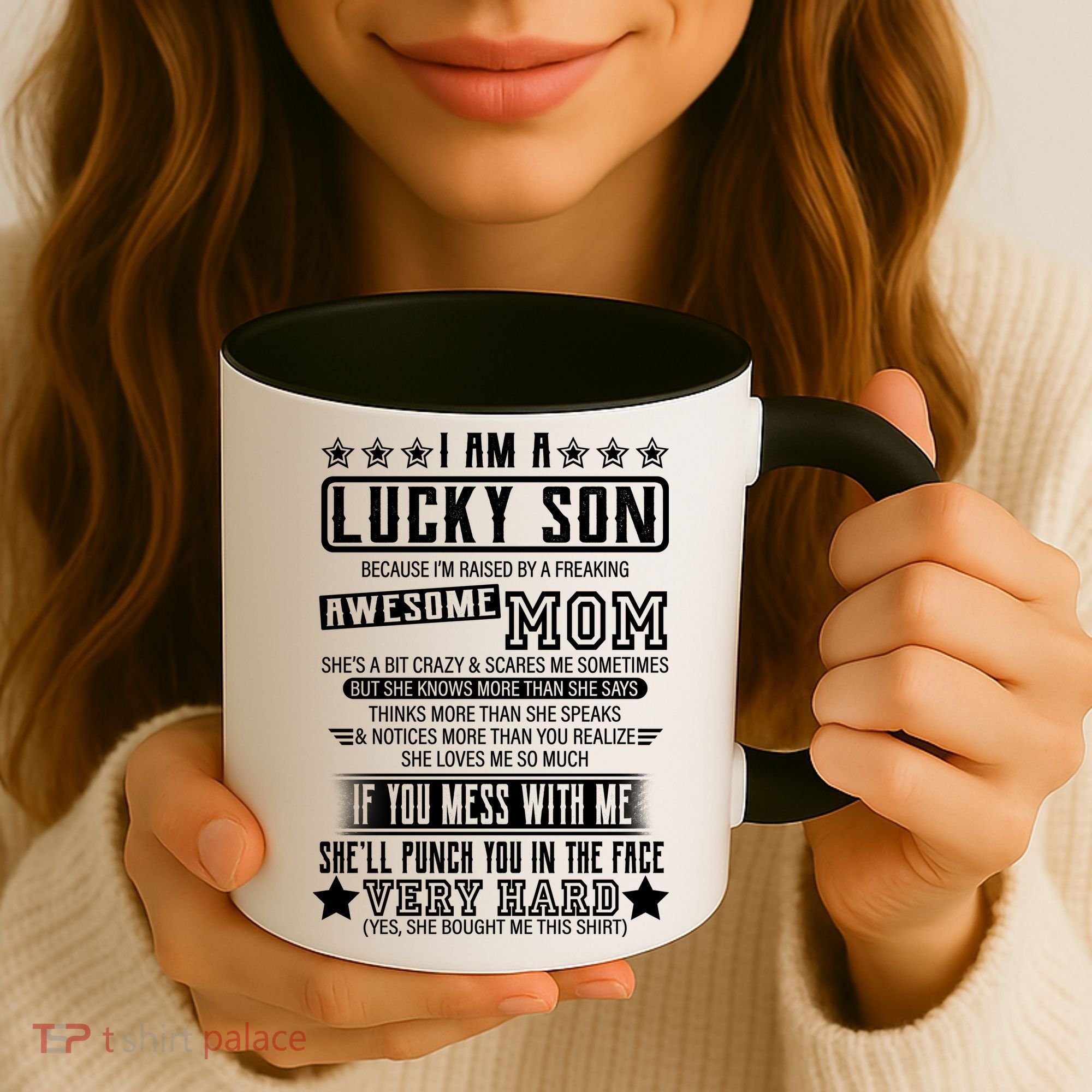 I Am A Lucky Son Funny Awesome Mom Coffee Mug