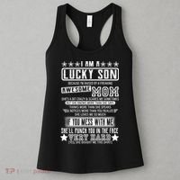 I Am A Lucky Son Funny Awesome Mom Women's Tank Top thumb 3