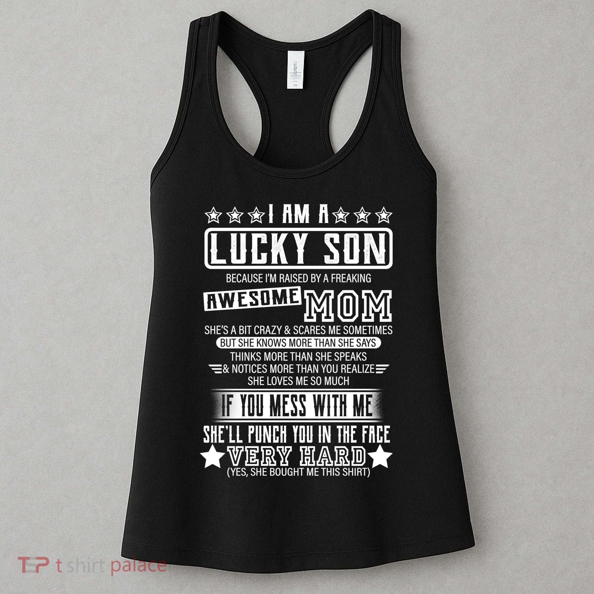 I Am A Lucky Son Funny Awesome Mom Women's Tank Top