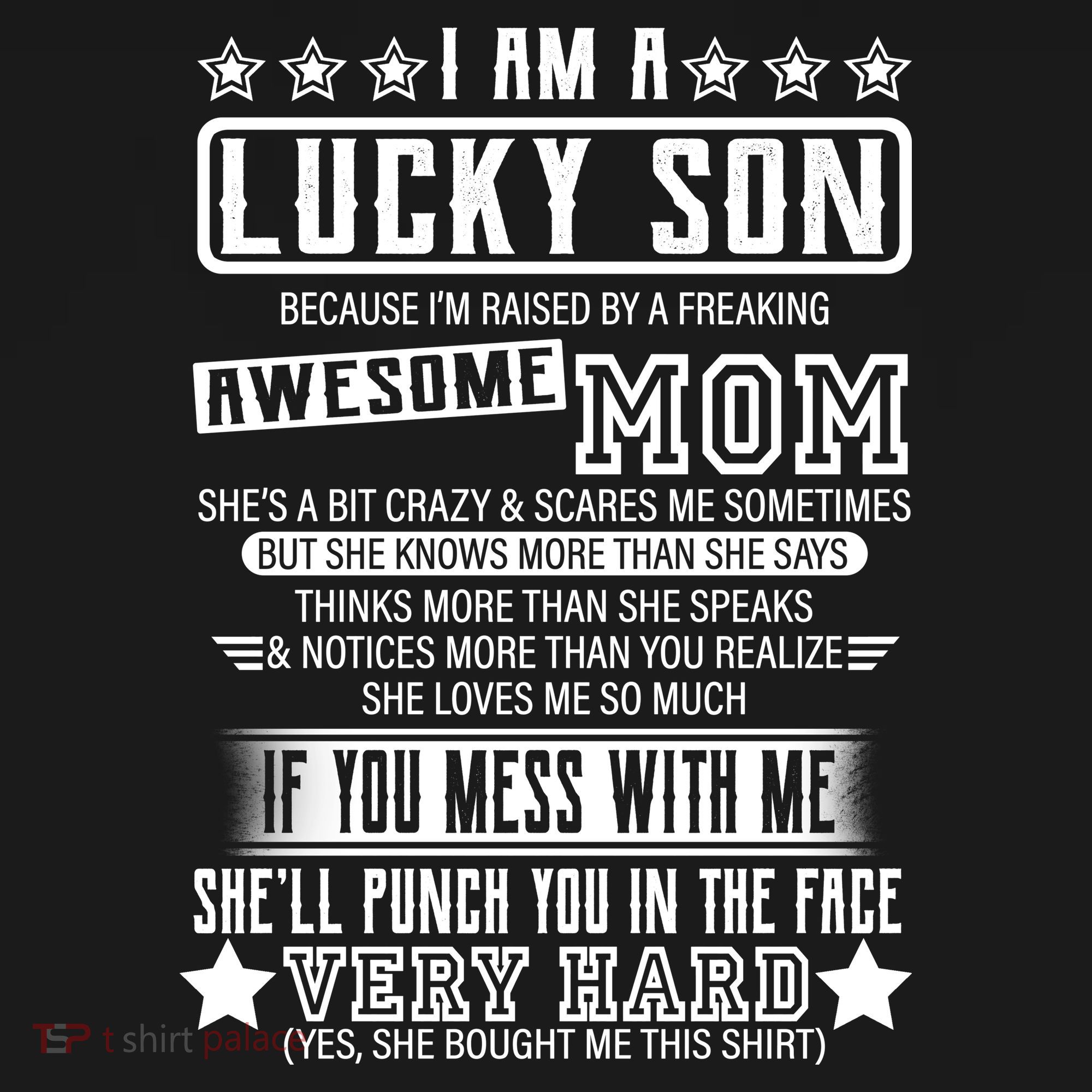 I Am A Lucky Son Funny Awesome Mom Baby Bodysuit
