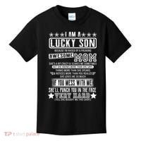 I Am A Lucky Son Funny Awesome Mom Kids T-Shirt thumb 0