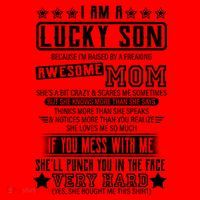 I Am A Lucky Son Funny Awesome Mom Santa Hat thumb 1