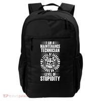 I Am A Maintenance Technician Level Of Stupidity Backpack thumb 0