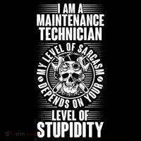 I Am A Maintenance Technician Level Of Stupidity Bucket Hat thumb 4