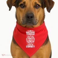 I Am A Maintenance Technician Level Of Stupidity USA-Made Doggie Bandana thumb 1
