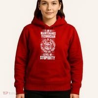 I Am A Maintenance Technician Level Of Stupidity Hoodie thumb 5