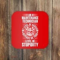 I Am A Maintenance Technician Level Of Stupidity Coaster thumb 0