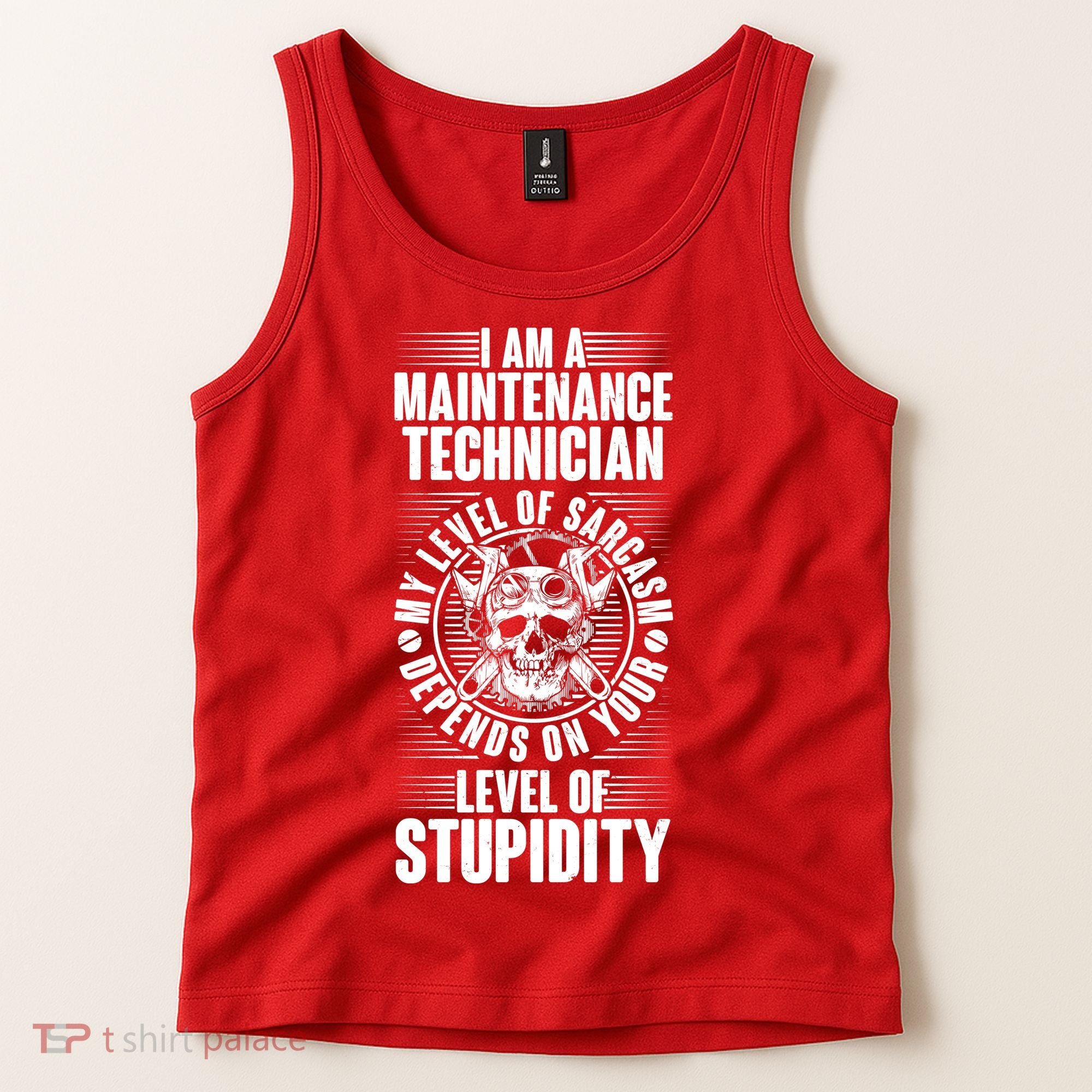 I Am A Maintenance Technician Level Of Stupidity Tank Top