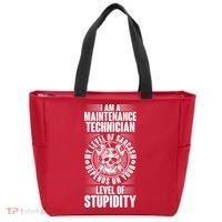 I Am A Maintenance Technician Level Of Stupidity Tote Bag thumb 0