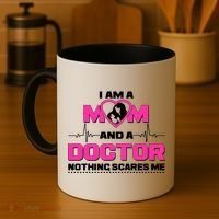 I Am A Mom and A Doctor Nothing Scare Me Coffee Mug thumb 4