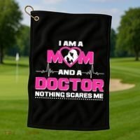 I Am A Mom and A Doctor Nothing Scare Me Golf Towel thumb 1