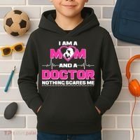 I Am A Mom and A Doctor Nothing Scare Me Kids Hoodie thumb 2