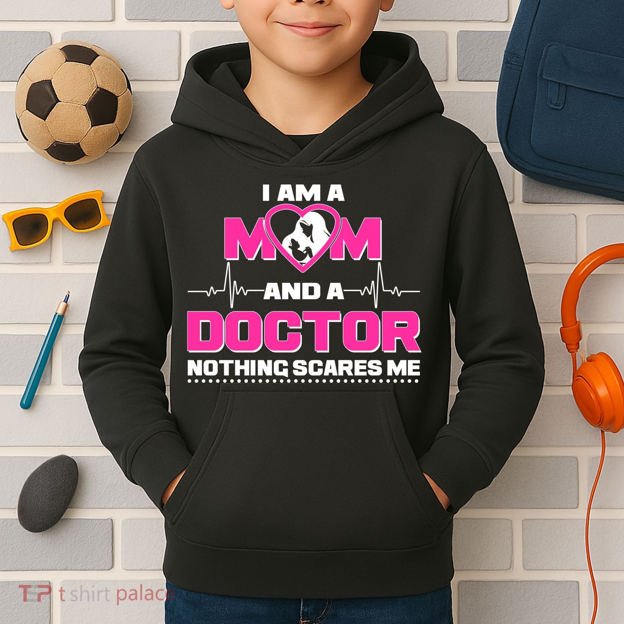 I Am A Mom and A Doctor Nothing Scare Me Kids Hoodie