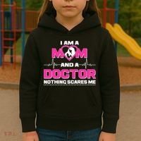 I Am A Mom and A Doctor Nothing Scare Me Kids Hoodie thumb 3