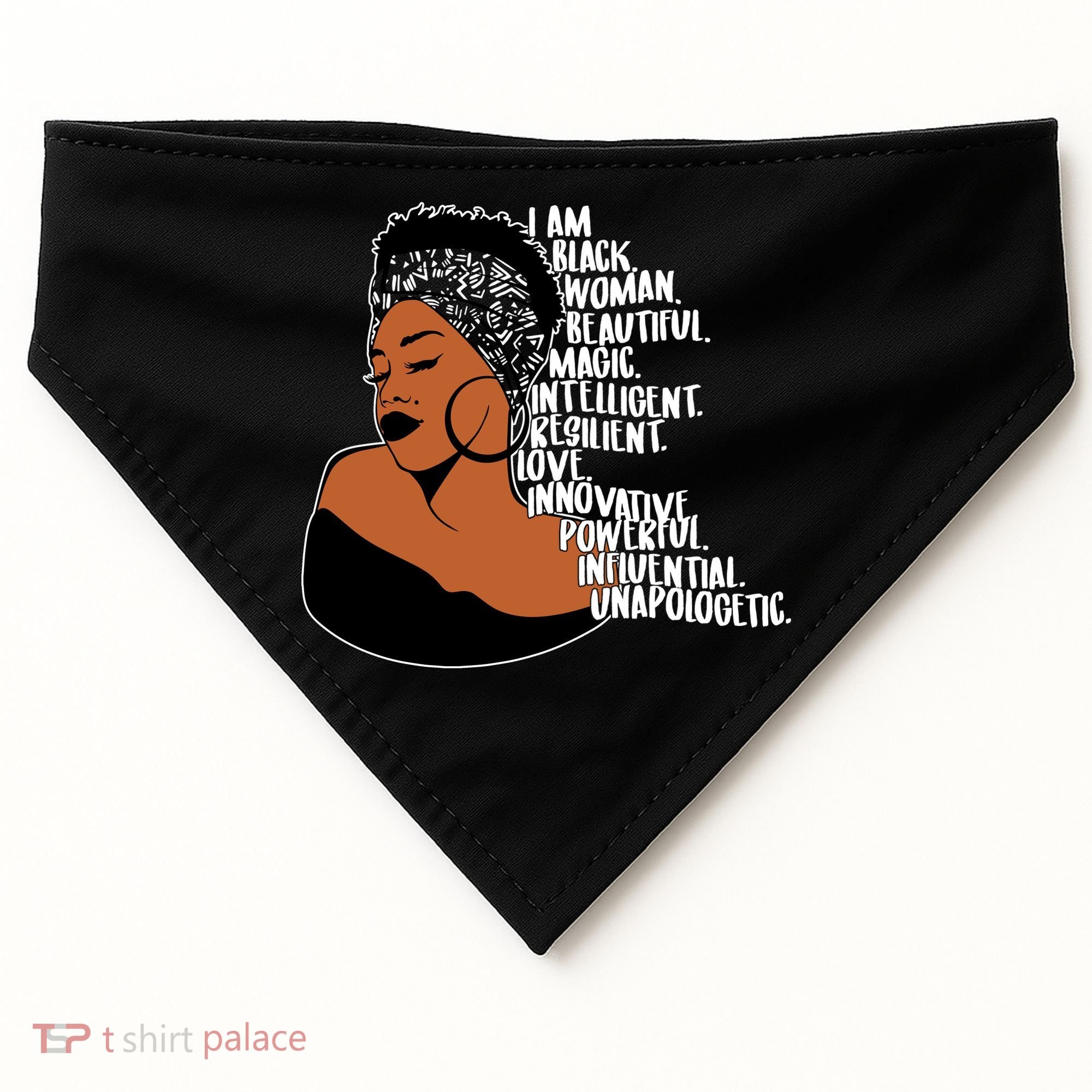 I Am A Proud Black Woman Beautiful Powerful USA-Made Doggie Bandana