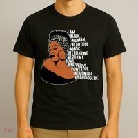 I Am A Proud Black Woman Beautiful Powerful T-Shirt thumb 3