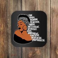 I Am A Proud Black Woman Beautiful Powerful Coaster thumb 0