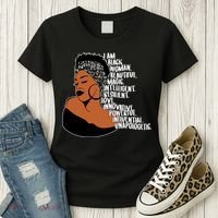 I Am A Proud Black Woman Beautiful Powerful Women's T-Shirt thumb 3