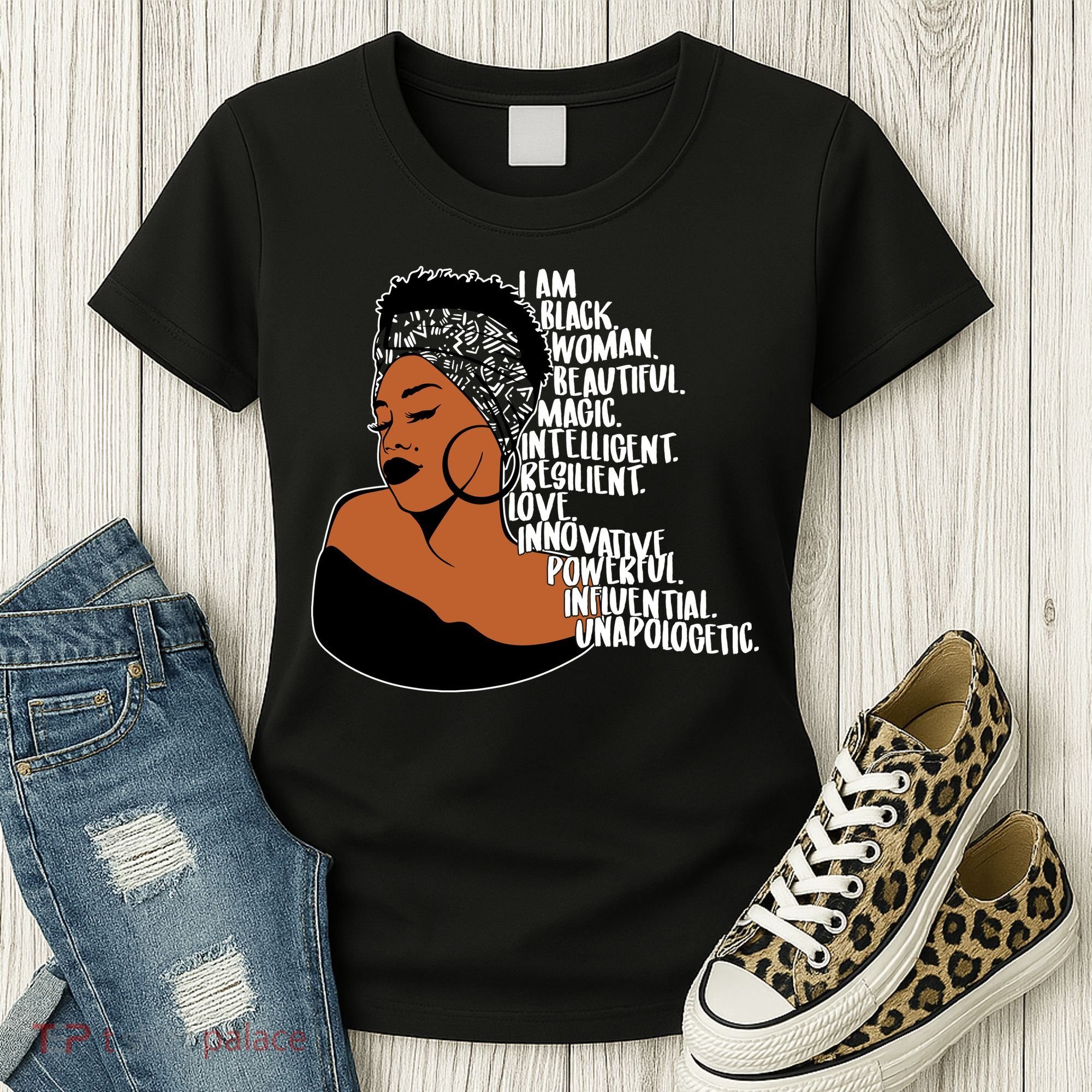I Am A Proud Black Woman Beautiful Powerful Women's T-Shirt