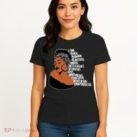 I Am A Proud Black Woman Beautiful Powerful Women's T-Shirt thumb 4