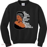 I Am A Proud Black Woman Beautiful Powerful Kids Sweatshirt thumb 0