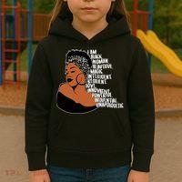 I Am A Proud Black Woman Beautiful Powerful Kids Hoodie thumb 3