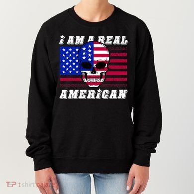 I Am A Real American Skull Flag Women's Sweatshirt