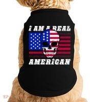 I Am A Real American Skull Flag Doggie Tank thumb 0