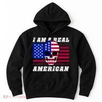 I Am A Real American Skull Flag Hoodie thumb 0