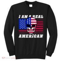 I Am A Real American Skull Flag Sweatshirt thumb 0