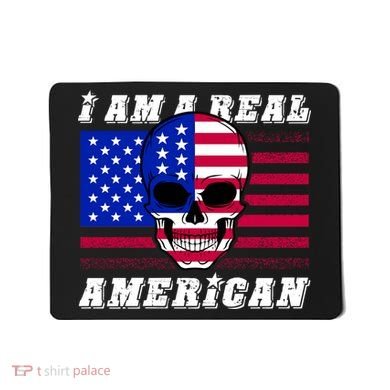 I Am A Real American Skull Flag Mousepad