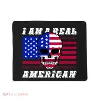 I Am A Real American Skull Flag Mousepad thumb 0