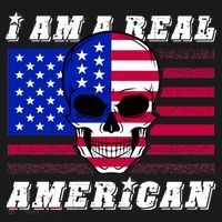 I Am A Real American Skull Flag Mousepad thumb 1