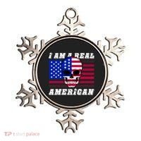 I Am A Real American Skull Flag Ornament thumb 0