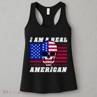 I Am A Real American Skull Flag Women's Tank Top thumb 3