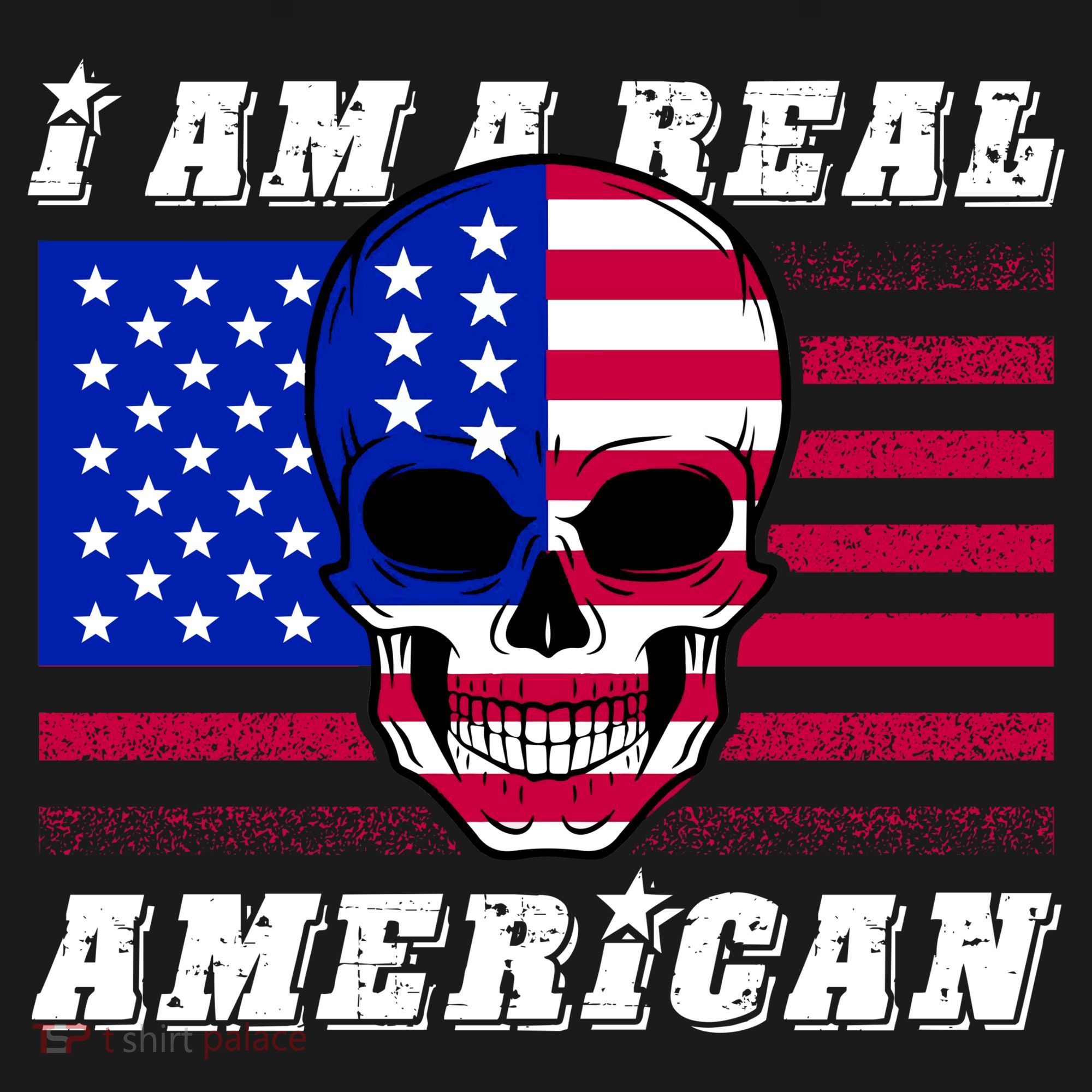 I Am A Real American Skull Flag Women's Tank Top
